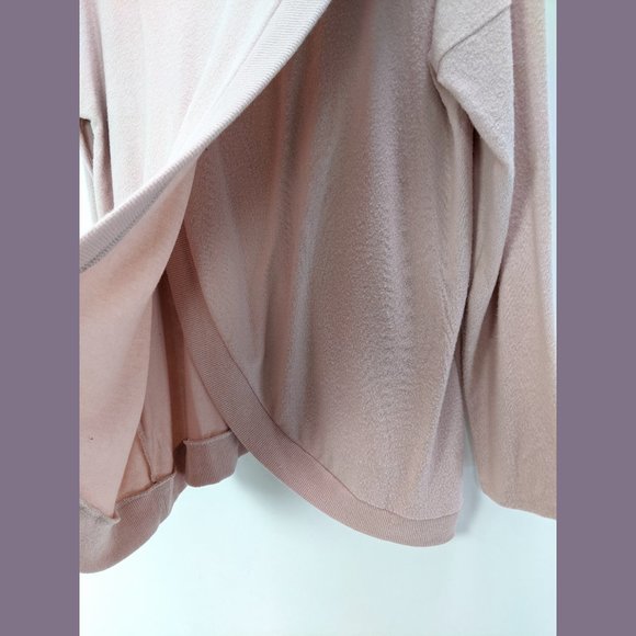 Gibson Size L Womens Cozy Turtleneck Sweater New Tunic Split Faux Wrap Back Pink - Picture 6 of 11